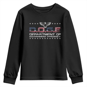 D.O.G.E. DOGE Department of Government Efficiency Youth Sweatshirt American Flag Eagle TS10 Black Print Your Wear