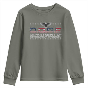 D.O.G.E. DOGE Department of Government Efficiency Youth Sweatshirt American Flag Eagle TS10 Military Green Print Your Wear