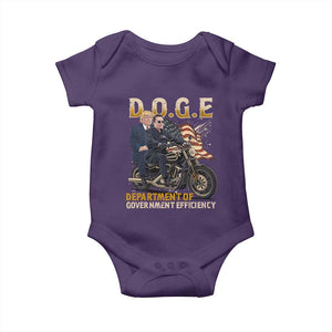 DOGE Department of Government Efficiency Baby Onesie Funny Trump Musk Cool Motorbike TS10 Purple Print Your Wear