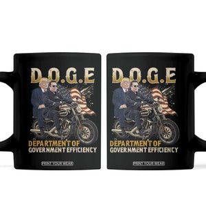 DOGE Department of Government Efficiency Coffee Mug Funny Trump Musk Cool Motorbike TS10 Black Print Your Wear