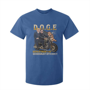 DOGE Department of Government Efficiency T Shirt For Kid Funny Trump Musk Cool Motorbike TS10 Royal Blue Print Your Wear