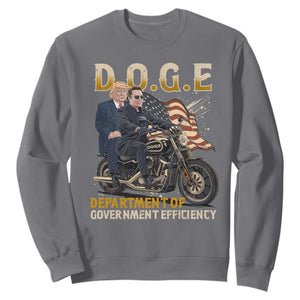DOGE Department of Government Efficiency Sweatshirt Funny Trump Musk Cool Motorbike TS10 Charcoal Print Your Wear