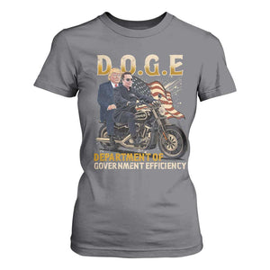 DOGE Department of Government Efficiency T Shirt For Women Funny Trump Musk Cool Motorbike TS10 Charcoal Print Your Wear