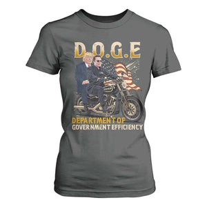 DOGE Department of Government Efficiency T Shirt For Women Funny Trump Musk Cool Motorbike TS10 Dark Heather Print Your Wear