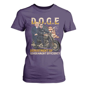 DOGE Department of Government Efficiency T Shirt For Women Funny Trump Musk Cool Motorbike TS10 Purple Print Your Wear