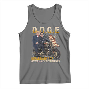DOGE Department of Government Efficiency Tank Top Funny Trump Musk Cool Motorbike TS10 Black Heather Print Your Wear