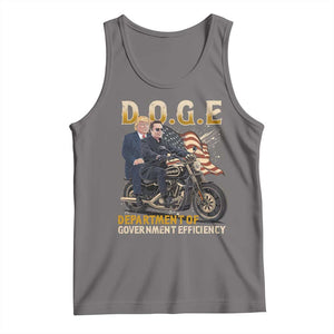 DOGE Department of Government Efficiency Tank Top Funny Trump Musk Cool Motorbike TS10 Deep Heather Print Your Wear