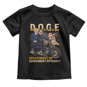DOGE Department of Government Efficiency Toddler T Shirt Funny Trump Musk Cool Motorbike TS10 Black Print Your Wear