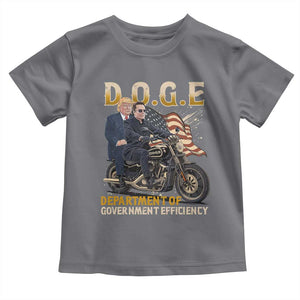 DOGE Department of Government Efficiency Toddler T Shirt Funny Trump Musk Cool Motorbike TS10 Charcoal Print Your Wear