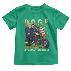 DOGE Department of Government Efficiency Toddler T Shirt Funny Trump Musk Cool Motorbike TS10 Irish Green Print Your Wear