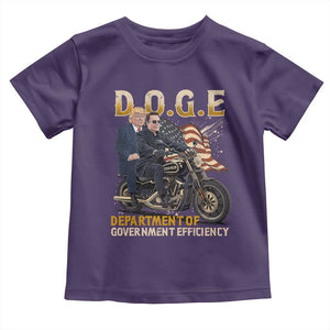 DOGE Department of Government Efficiency Toddler T Shirt Funny Trump Musk Cool Motorbike TS10 Purple Print Your Wear