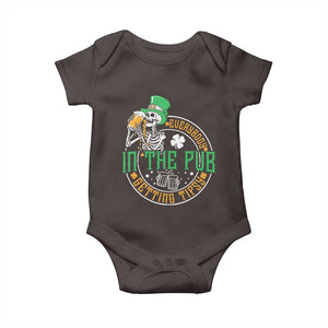 St Patricks Day Pub Baby Onesie Everybody In The Pub Getting Tipsy TS10 Dark Chocolate Print Your Wear