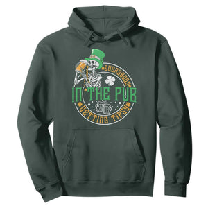 St Patricks Day Pub Hoodie Everybody In The Pub Getting Tipsy TS10 Dark Forest Green Print Your Wear