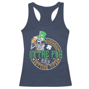 St Patricks Day Pub Racerback Tank Top Everybody In The Pub Getting Tipsy TS10 Navy Print Your Wear