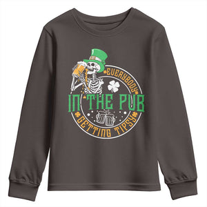 St Patricks Day Pub Youth Sweatshirt Everybody In The Pub Getting Tipsy TS10 Dark Chocolate Print Your Wear