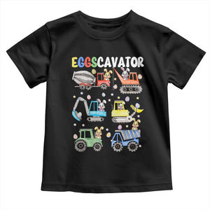 Easter Eggs-Cavator Toddler T Shirt Bunny Excavator Construction Trucks TS10 Black Print Your Wear