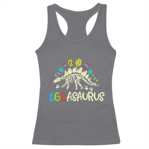 Easter Dinosaur Racerback Tank Top Kids Eggasaurus Easter Stegosaurus Dino Toddler Boys TS10 Charcoal Print Your Wear