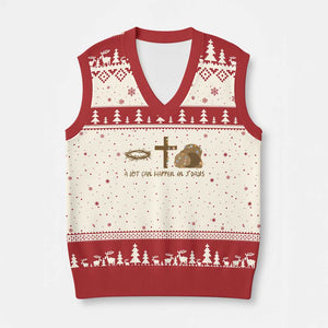 Christian Easter V-Neck Knit Sweater Vest A Lot Can Happen In Three Days TS10 Beige Red Print Your Wear