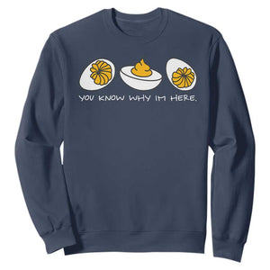 Funny Easter Sweatshirt You Know Why Im Here TS10 Navy Print Your Wear