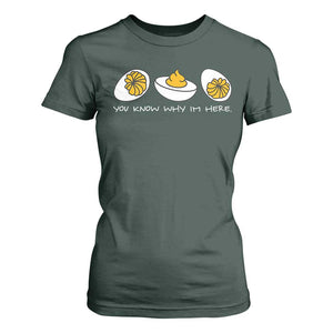 Funny Easter T Shirt For Women You Know Why Im Here TS10 Dark Forest Green Print Your Wear
