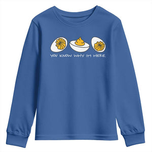 Funny Easter Youth Sweatshirt You Know Why Im Here TS10 Royal Blue Print Your Wear