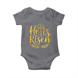 He Is Risen Baby Onesie Jesus Easter Religious Christians TS10 Charcoal Print Your Wear