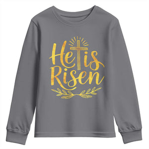 He Is Risen Youth Sweatshirt Jesus Easter Religious Christians TS10 Charcoal Print Your Wear