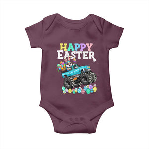 Boys Happy Easter Bunny Monster Truck Baby Onesie Eggs Cool Rabbit Car Lovers Toddler TS10 Maroon Print Your Wear
