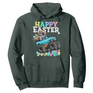 Boys Happy Easter Bunny Monster Truck Hoodie Eggs Cool Rabbit Car Lovers Toddler TS10 Dark Forest Green Print Your Wear