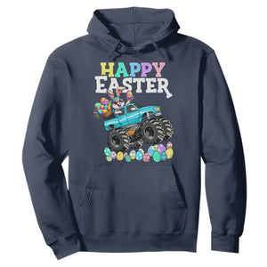 Boys Happy Easter Bunny Monster Truck Hoodie Eggs Cool Rabbit Car Lovers Toddler TS10 Navy Print Your Wear