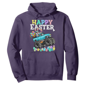 Boys Happy Easter Bunny Monster Truck Hoodie Eggs Cool Rabbit Car Lovers Toddler TS10 Purple Print Your Wear