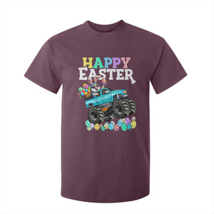 Boys Happy Easter Bunny Monster Truck T Shirt For Kid Eggs Cool Rabbit Car Lovers Toddler TS10 Maroon Print Your Wear
