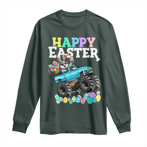 Boys Happy Easter Bunny Monster Truck Long Sleeve Shirt Eggs Cool Rabbit Car Lovers Toddler TS10 Dark Forest Green Print Your Wear