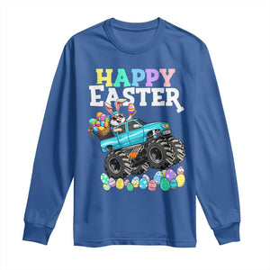 Boys Happy Easter Bunny Monster Truck Long Sleeve Shirt Eggs Cool Rabbit Car Lovers Toddler TS10 Royal Blue Print Your Wear