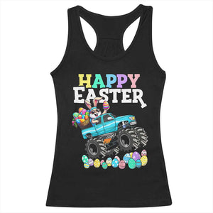 Boys Happy Easter Bunny Monster Truck Racerback Tank Top Eggs Cool Rabbit Car Lovers Toddler TS10 Black Print Your Wear
