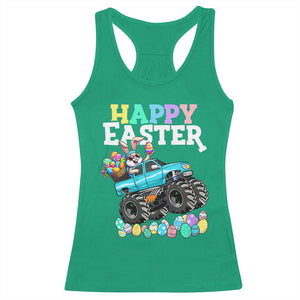 Boys Happy Easter Bunny Monster Truck Racerback Tank Top Eggs Cool Rabbit Car Lovers Toddler TS10 Irish Green Print Your Wear