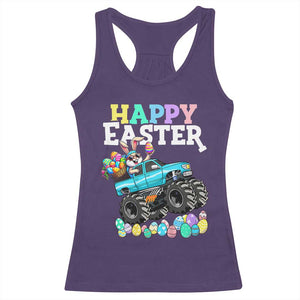 Boys Happy Easter Bunny Monster Truck Racerback Tank Top Eggs Cool Rabbit Car Lovers Toddler TS10 Purple Print Your Wear