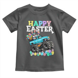 Boys Happy Easter Bunny Monster Truck Toddler T Shirt Eggs Cool Rabbit Car Lovers Toddler TS10 Dark Heather Print Your Wear