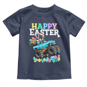 Boys Happy Easter Bunny Monster Truck Toddler T Shirt Eggs Cool Rabbit Car Lovers Toddler TS10 Navy Print Your Wear