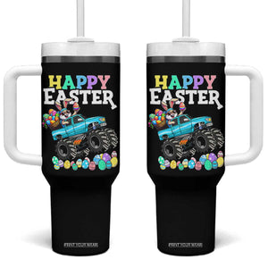 Boys Happy Easter Bunny Monster Truck Tumbler With Handle Eggs Cool Rabbit Car Lovers Toddler TS10 One Size: 40 oz Black Print Your Wear