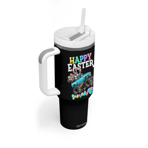 Boys Happy Easter Bunny Monster Truck Tumbler With Handle Eggs Cool Rabbit Car Lovers Toddler TS10 Print Your Wear