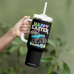 Boys Happy Easter Bunny Monster Truck Tumbler With Handle Eggs Cool Rabbit Car Lovers Toddler TS10 Print Your Wear