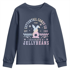 Cottontail Candy Company Easter Youth Sweatshirt Carrot Bunny Rabbit Family Matching TS10 Navy Print Your Wear