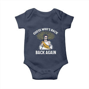 Guess Whos Back Baby Onesie Funny Easter Jesus TS10 Navy Print Your Wear