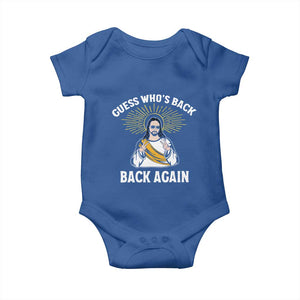 Guess Whos Back Baby Onesie Funny Easter Jesus TS10 Royal Blue Print Your Wear