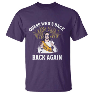 Guess Whos Back T Shirt Funny Easter Jesus TS10 Purple Print Your Wear