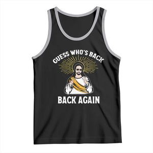 Guess Whos Back Tank Top Funny Easter Jesus TS10 Black Athletic Heather Print Your Wear