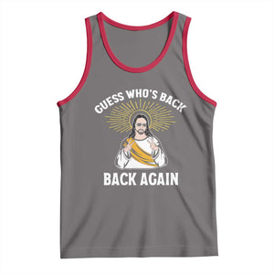 Guess Whos Back Tank Top Funny Easter Jesus TS10 Deep Heather Red Print Your Wear