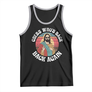 Funny Easter Jesus Tank Top Retro Vintage Guess Whos Back Again TS10 Black Athletic Heather Print Your Wear