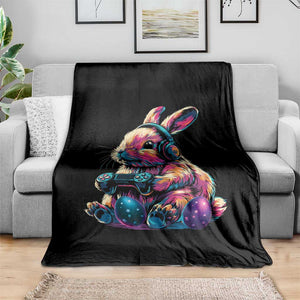 Gamer Rabbit Throw Blanket Cute Bunny Gaming Eggs Funny Video Games Easter TS10 Print Your Wear